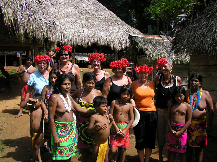 Embera with Tourists Photo